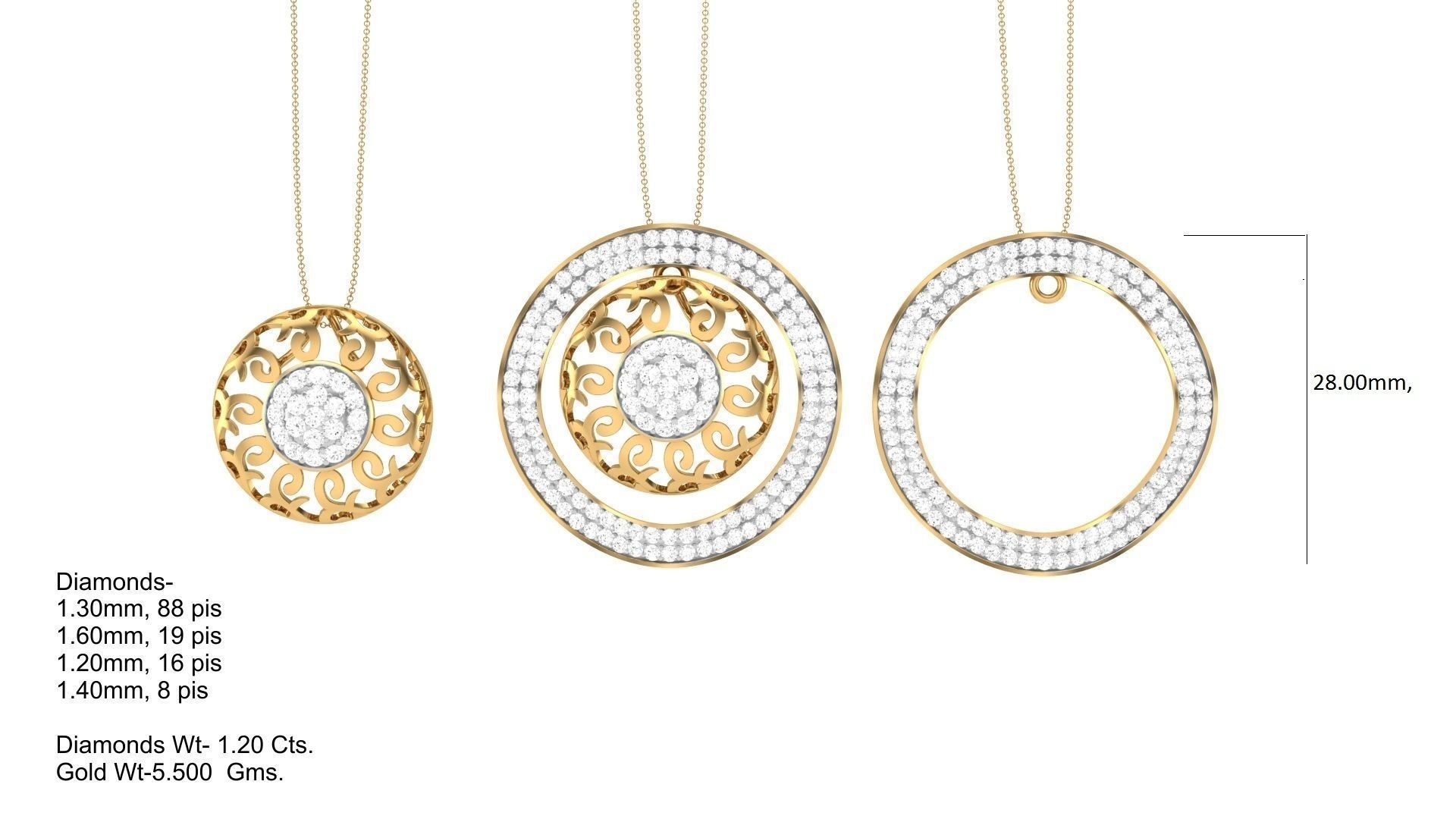 Earring Pendant Set 3dm STL OBJ FBX Renders Details 3D print model_8