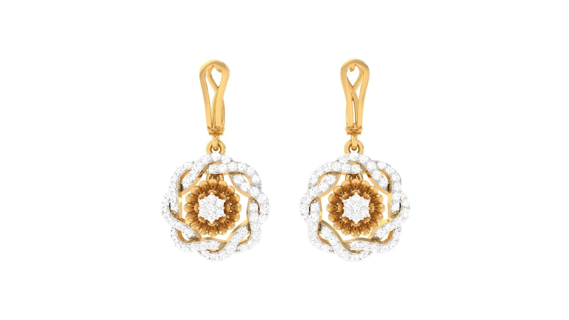 Earring Pendant Set 3dm STL OBJ FBX Renders Details 3D print model_5