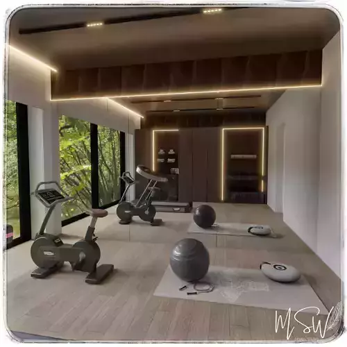 Mini GYM Blender Scene Free 3D model