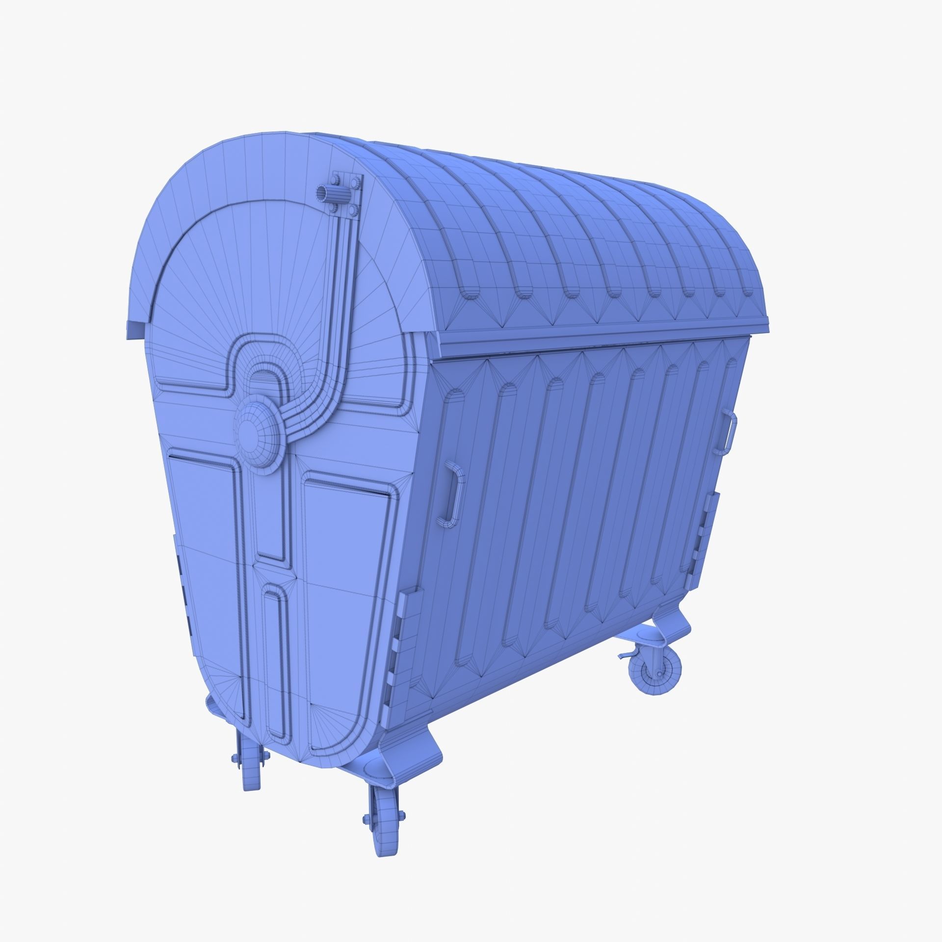 Dumpster v1 weathered Low-poly 3D model_11