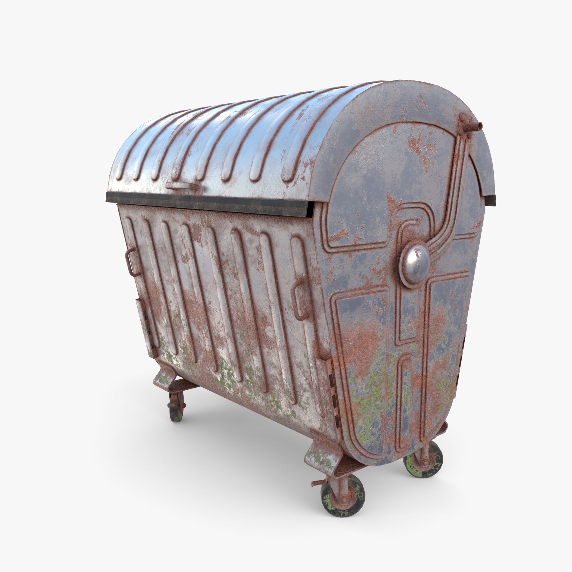 Dumpster v1 weathered Low-poly 3D model_1