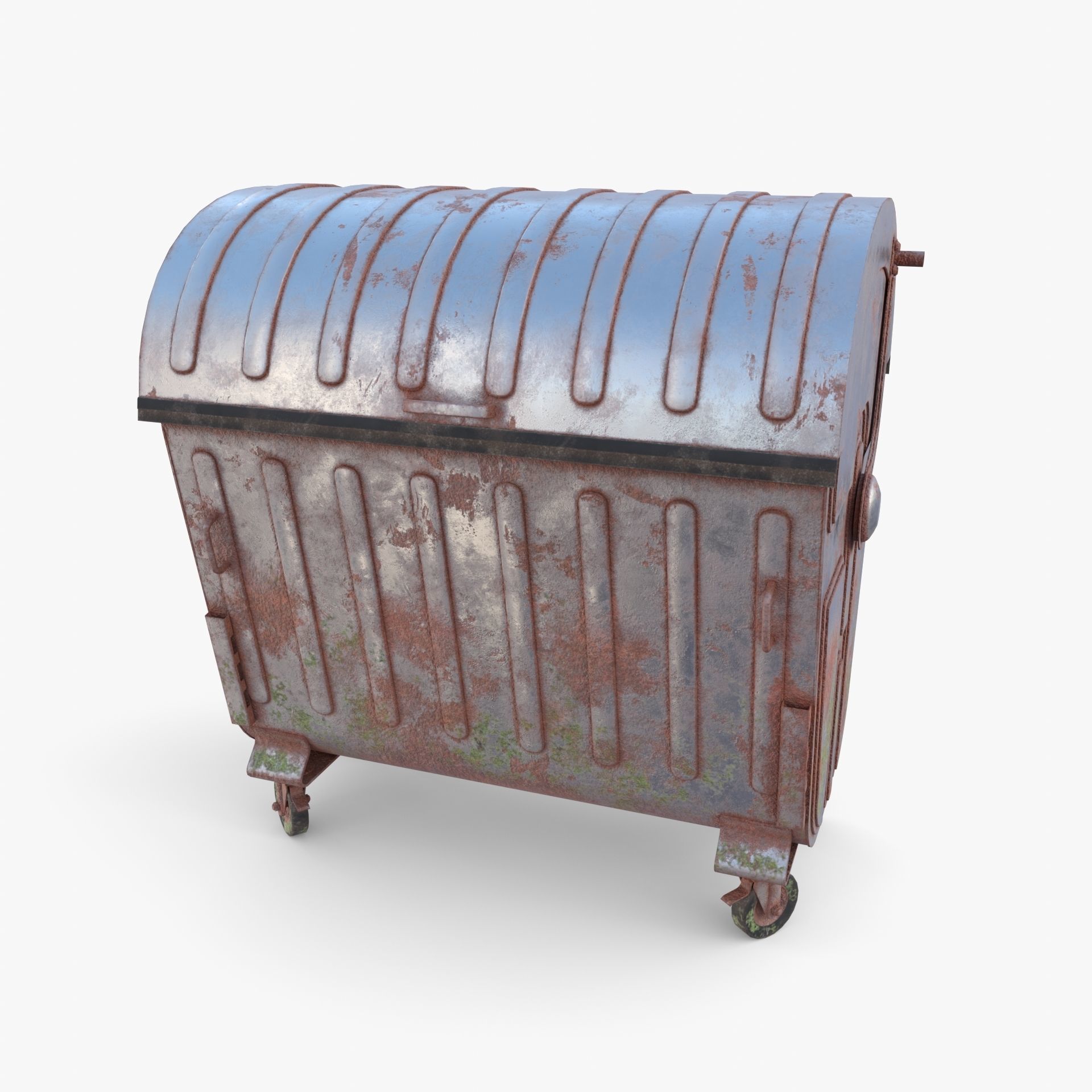 Dumpster v1 weathered Low-poly 3D model_7