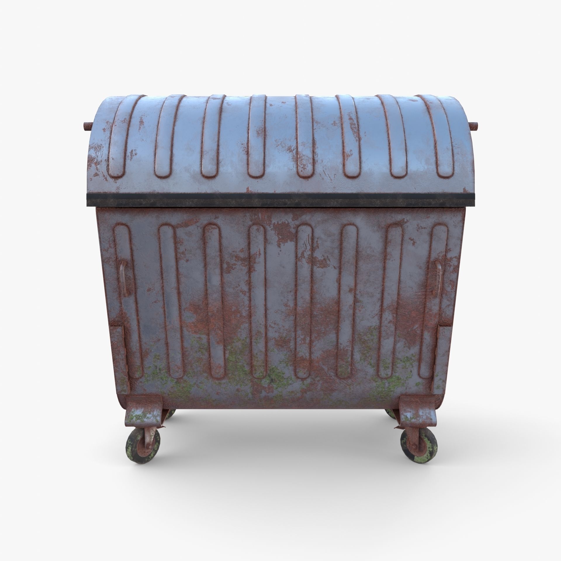 Dumpster v1 weathered Low-poly 3D model_4