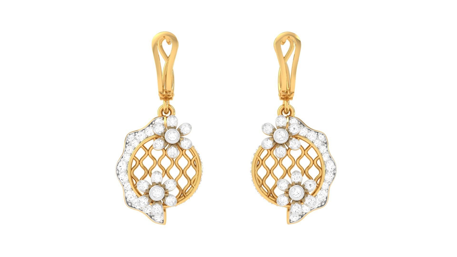 Earring Pendant Set 3dm STL OBJ FBX Renders Details 3D print model_12