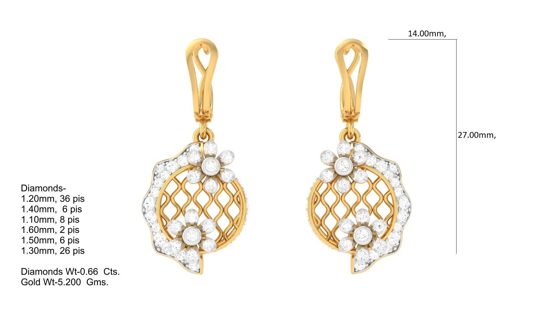 Earring Pendant Set 3dm STL OBJ FBX Renders Details 3D print model_2