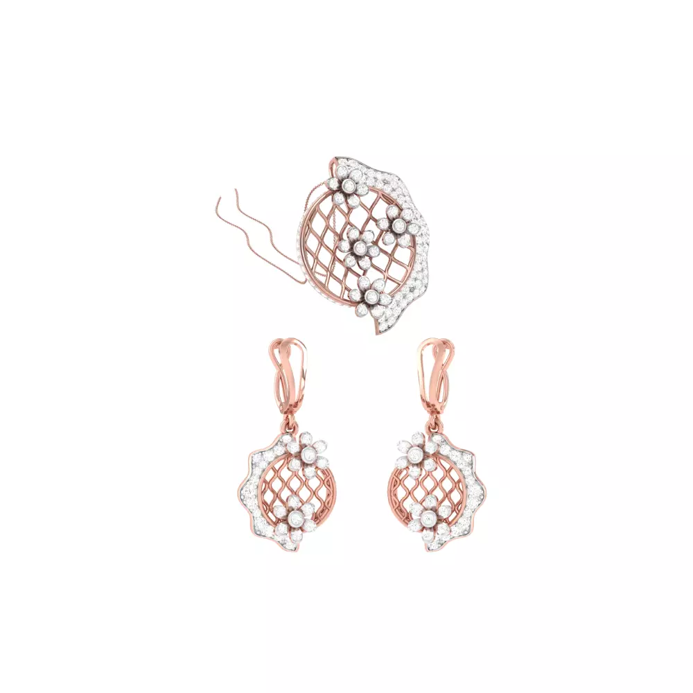 Earring Pendant Set 3dm STL OBJ FBX Renders Details 3D print model_0