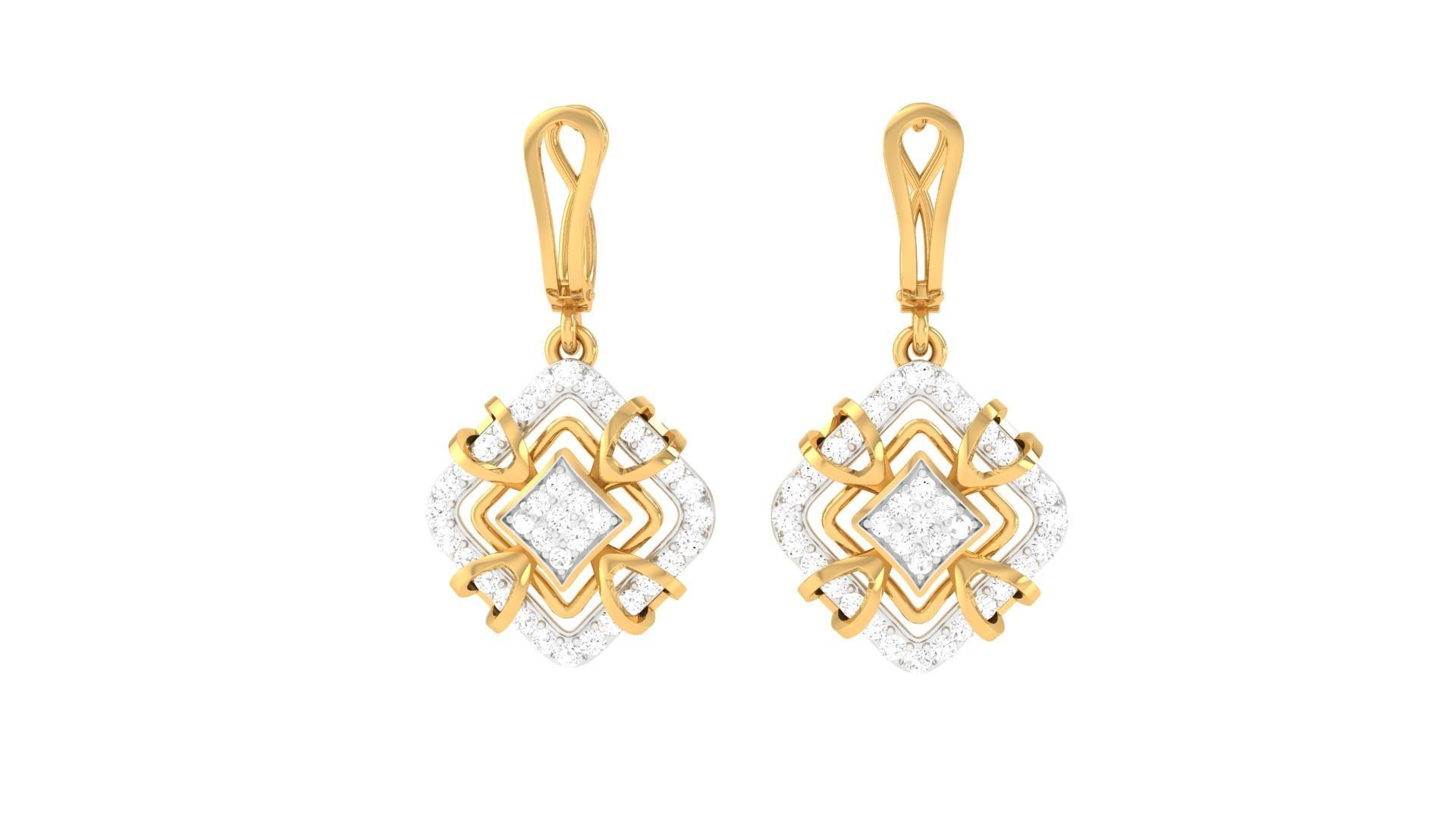 Earring Pendant Set 3dm STL OBJ FBX Renders Details 3D print model_4