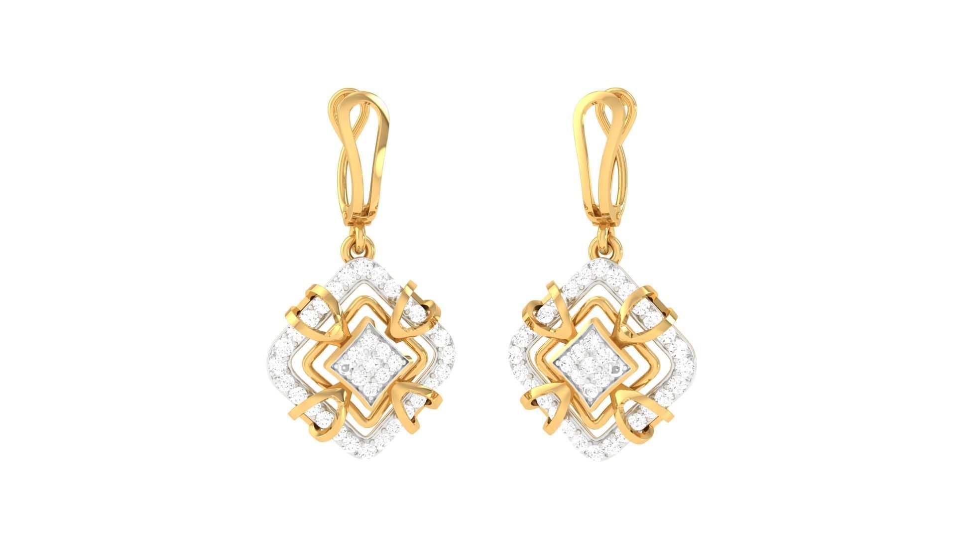 Earring Pendant Set 3dm STL OBJ FBX Renders Details 3D print model_6