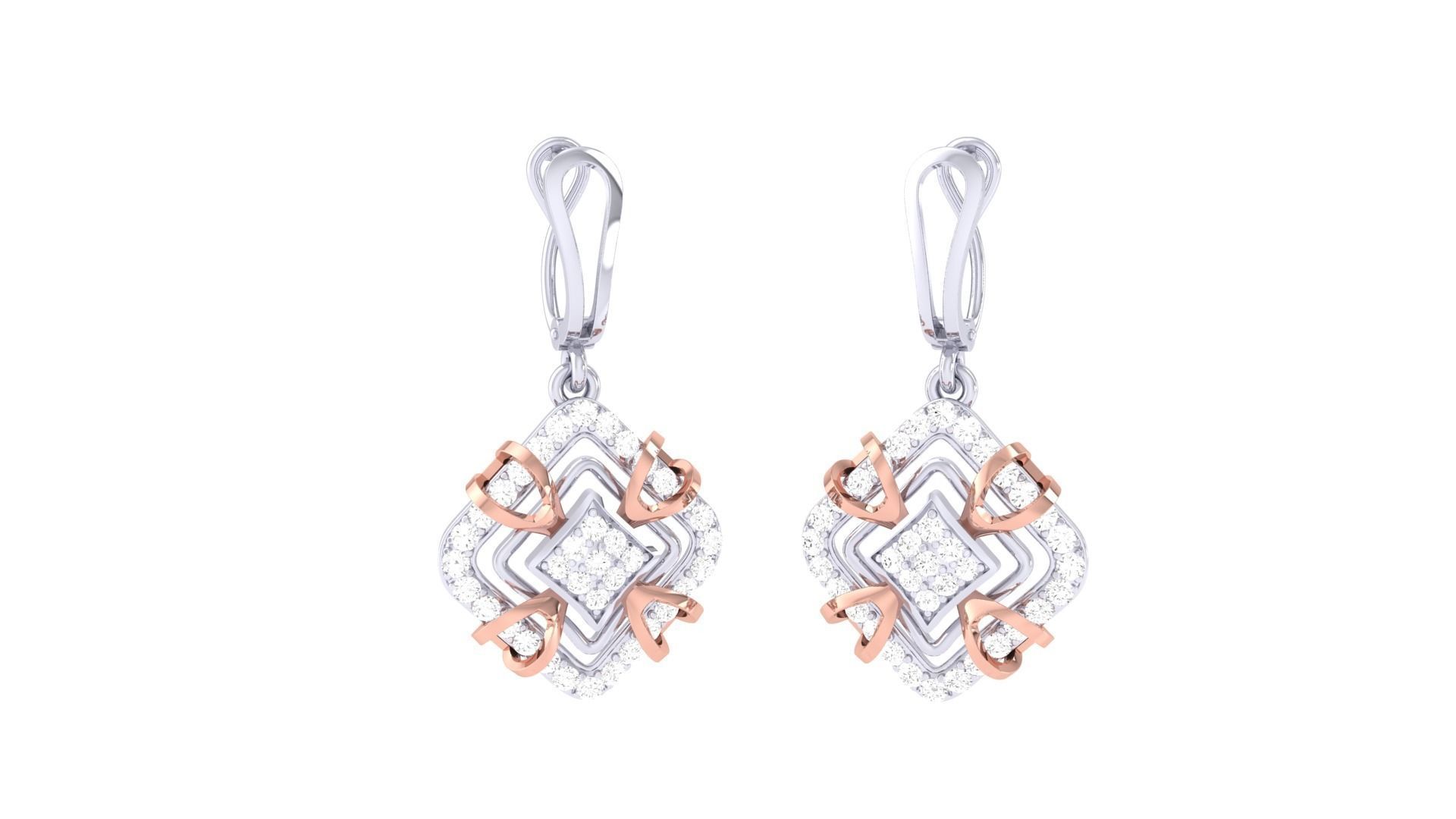 Earring Pendant Set 3dm STL OBJ FBX Renders Details 3D print model_3