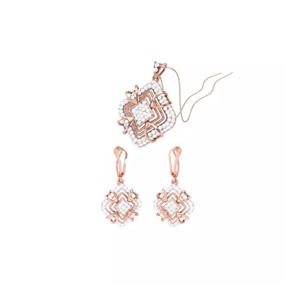 Earring Pendant Set 3dm STL OBJ FBX Renders Details 3D print model_0