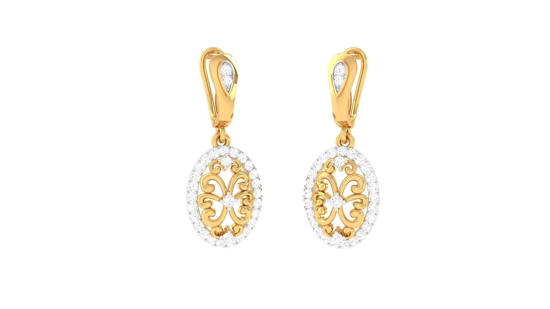 Earring Pendant Set 3dm STL OBJ FBX Renders Details 3D print model_3