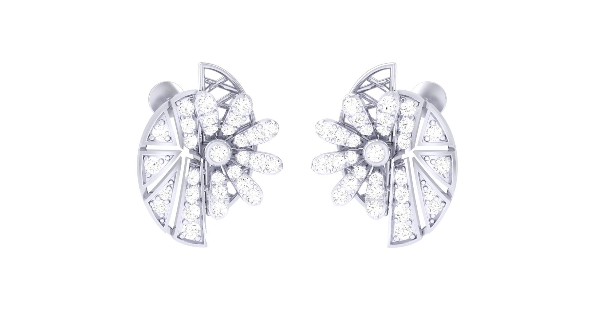 Earring Pendant Set 3dm STL OBJ FBX Renders Details 3D print model_3