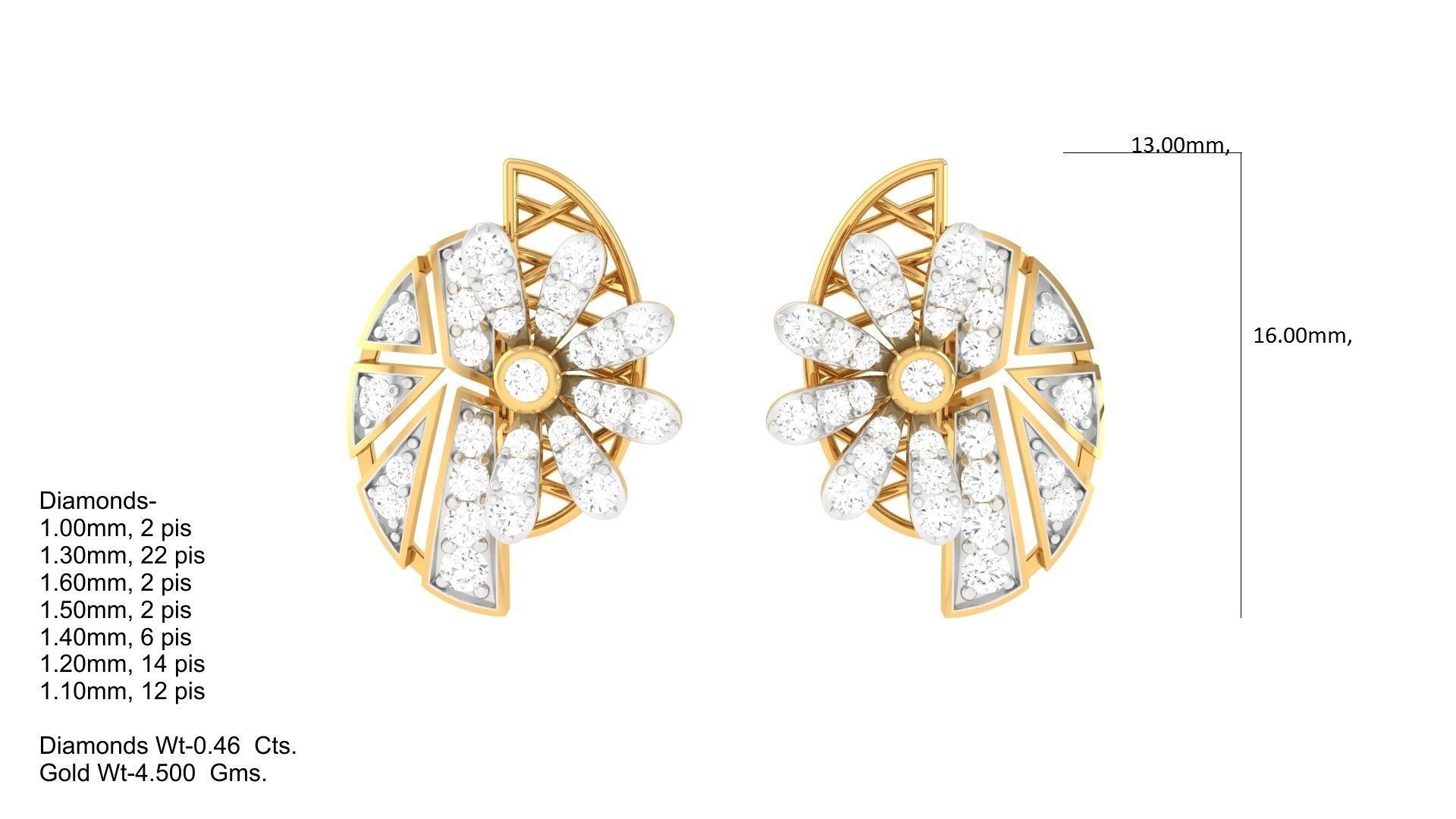 Earring Pendant Set 3dm STL OBJ FBX Renders Details 3D print model_4