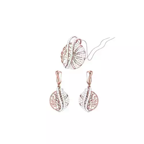 Earring Pendant Set 3dm STL OBJ FBX Renders Details