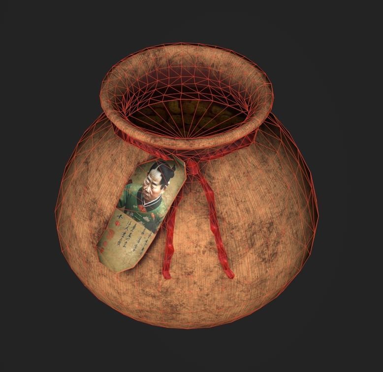 Old Chinese Food Jar 4K PBR GAMEREADY Low-poly 3D model_5