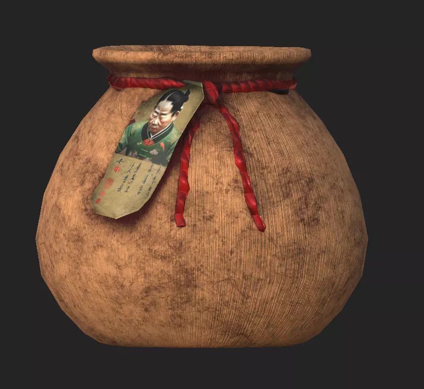 Old Chinese Food Jar 4K PBR GAMEREADY Low-poly 3D model_0