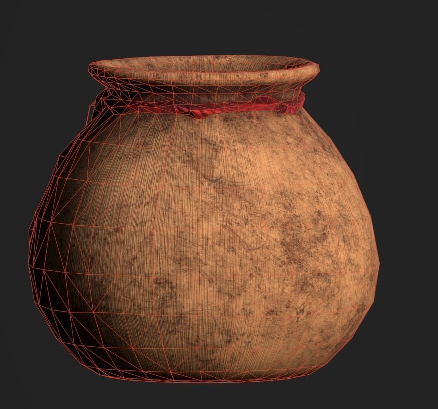 Old Chinese Food Jar 4K PBR GAMEREADY Low-poly 3D model_4