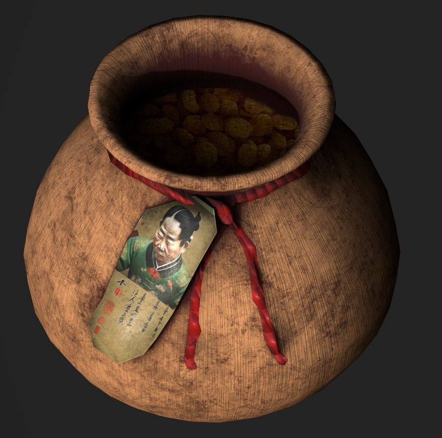 Old Chinese Food Jar 4K PBR GAMEREADY Low-poly 3D model_2