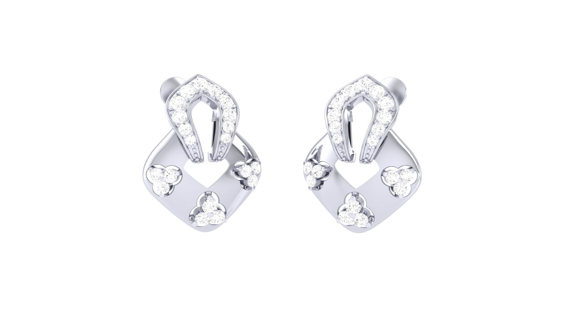 Earring Pendant Set 3dm STL OBJ FBX Renders Details 3D print model_5