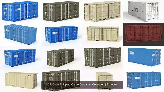20 ft Cube Shipping Cargo Container Collection 