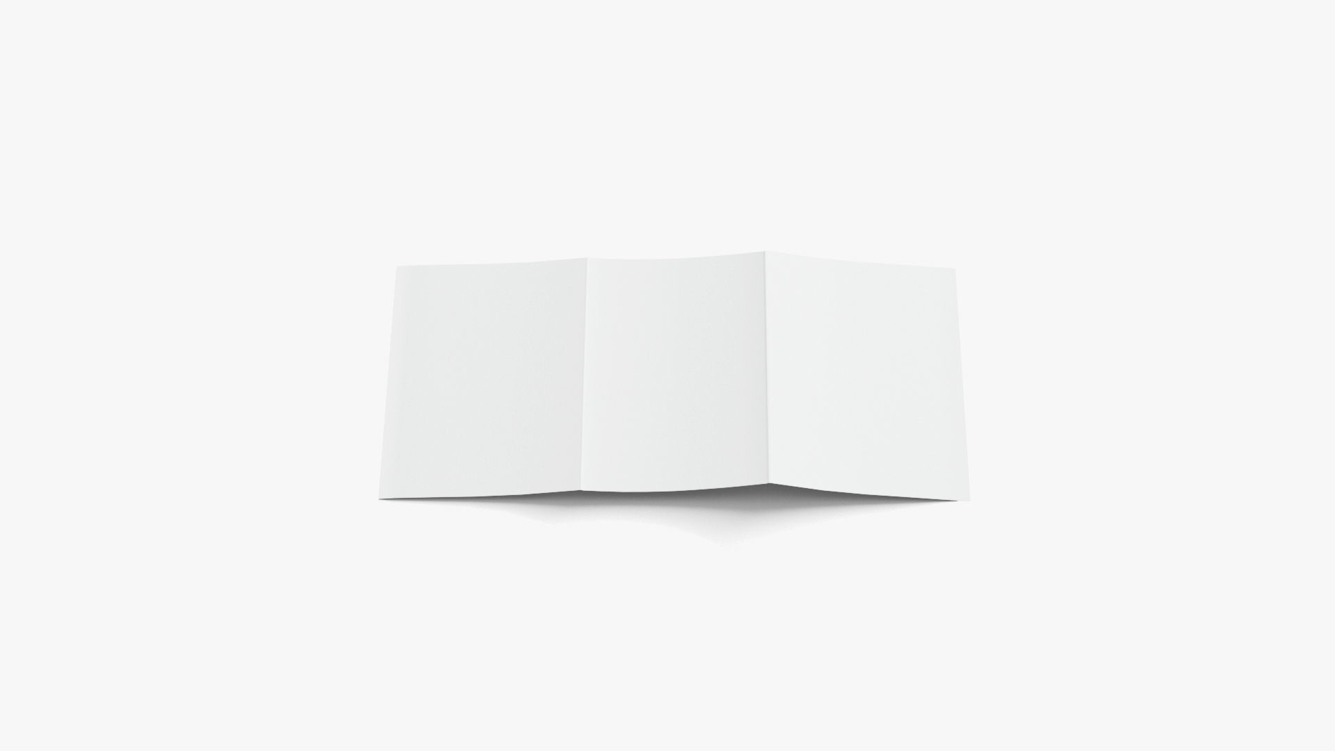 2 White Unfolded Booklets Flyers - flat bifold leaflet brochure Low-poly 3D model_4