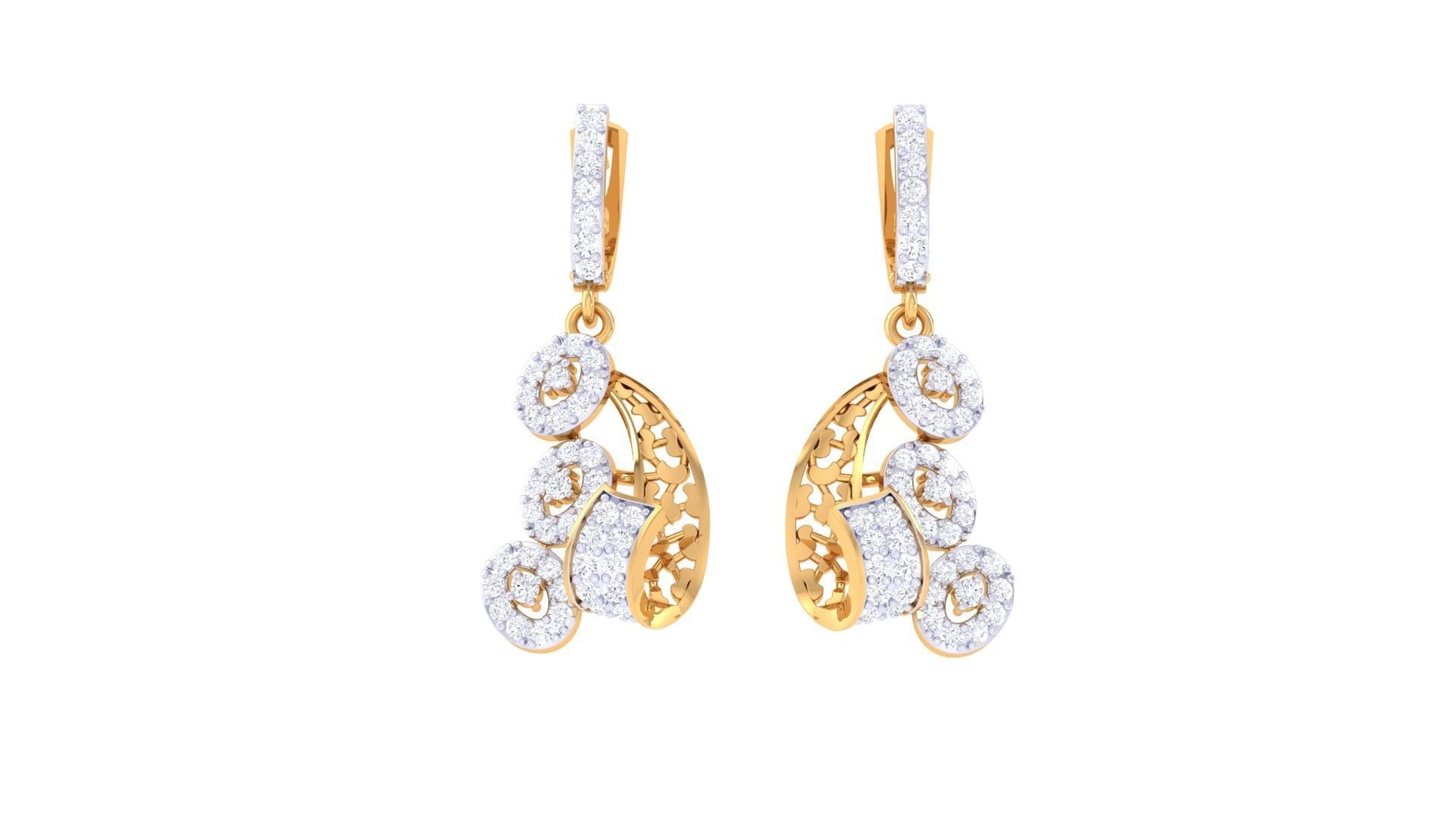 Earring Pendant Set 3dm STL OBJ FBX Renders Details 3D print model_3