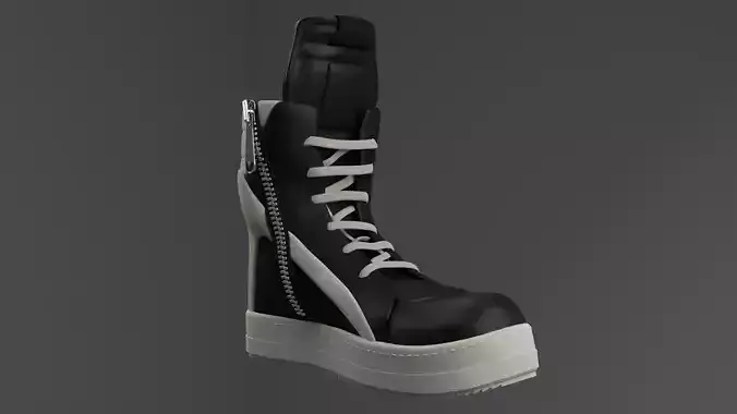 Rick Owens Geobasket in black milk 3D model