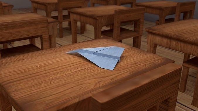Paper plane Low-poly 3D model