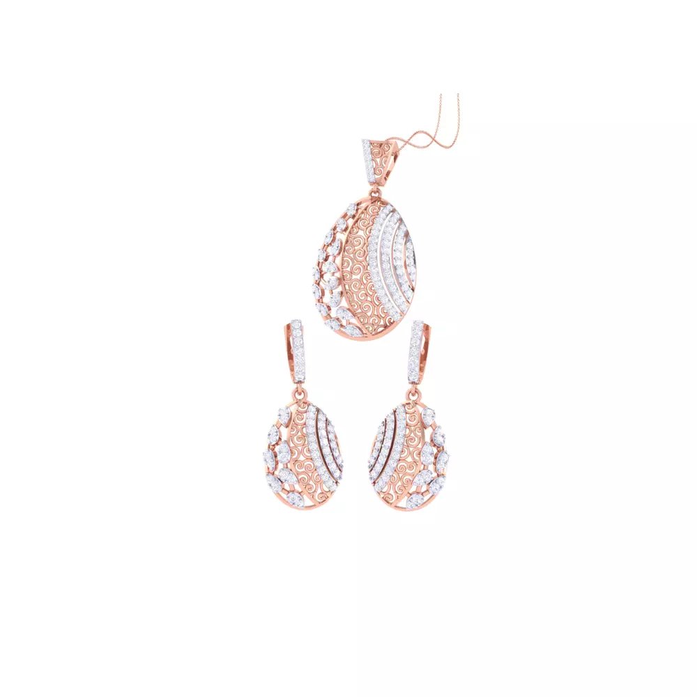 Earring Pendant Set 3dm STL OBJ FBX Renders Details 3D print model_0