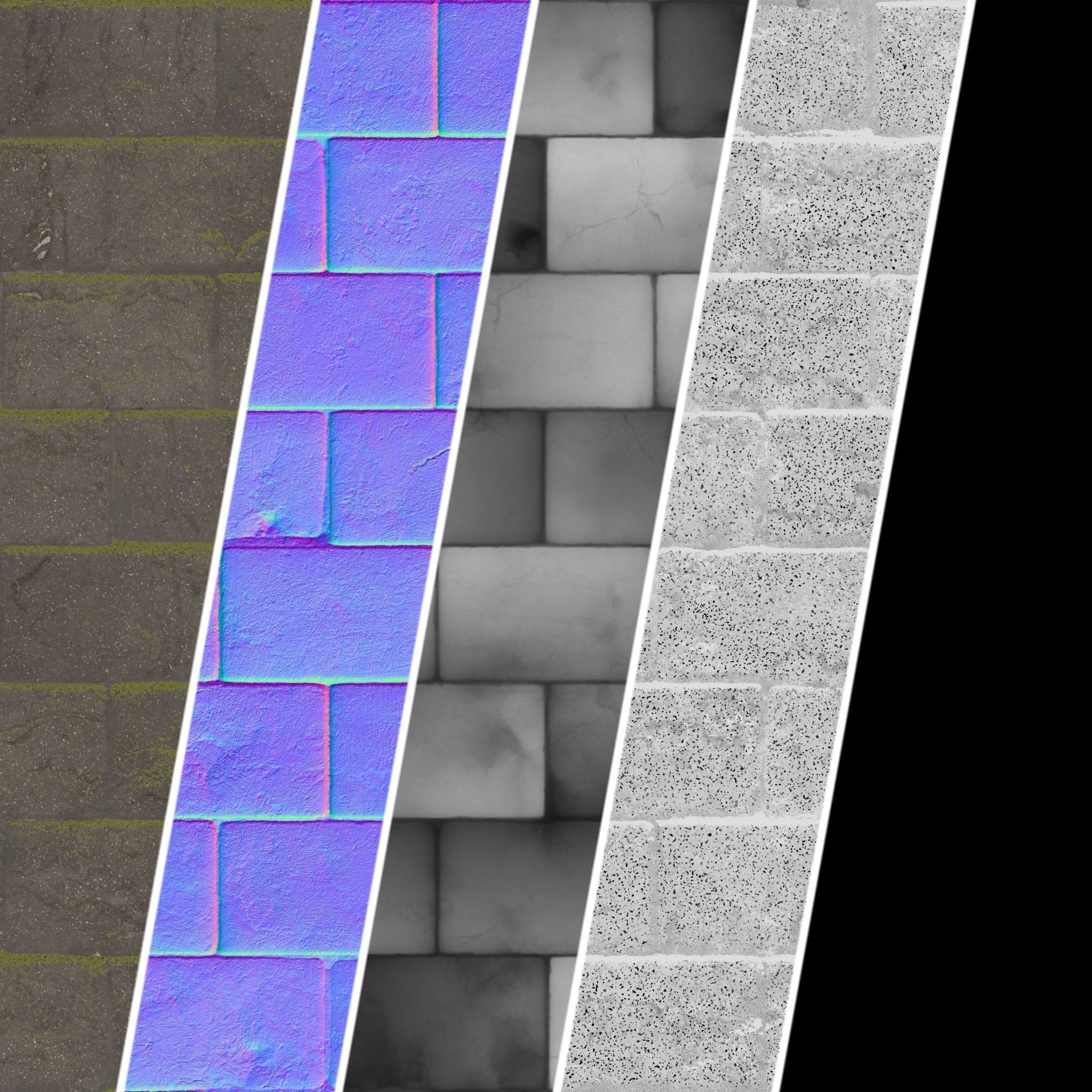 Stone Wall Materials 54- Stone By Moss Sbsar Pbr 4k Seamless Texture_6