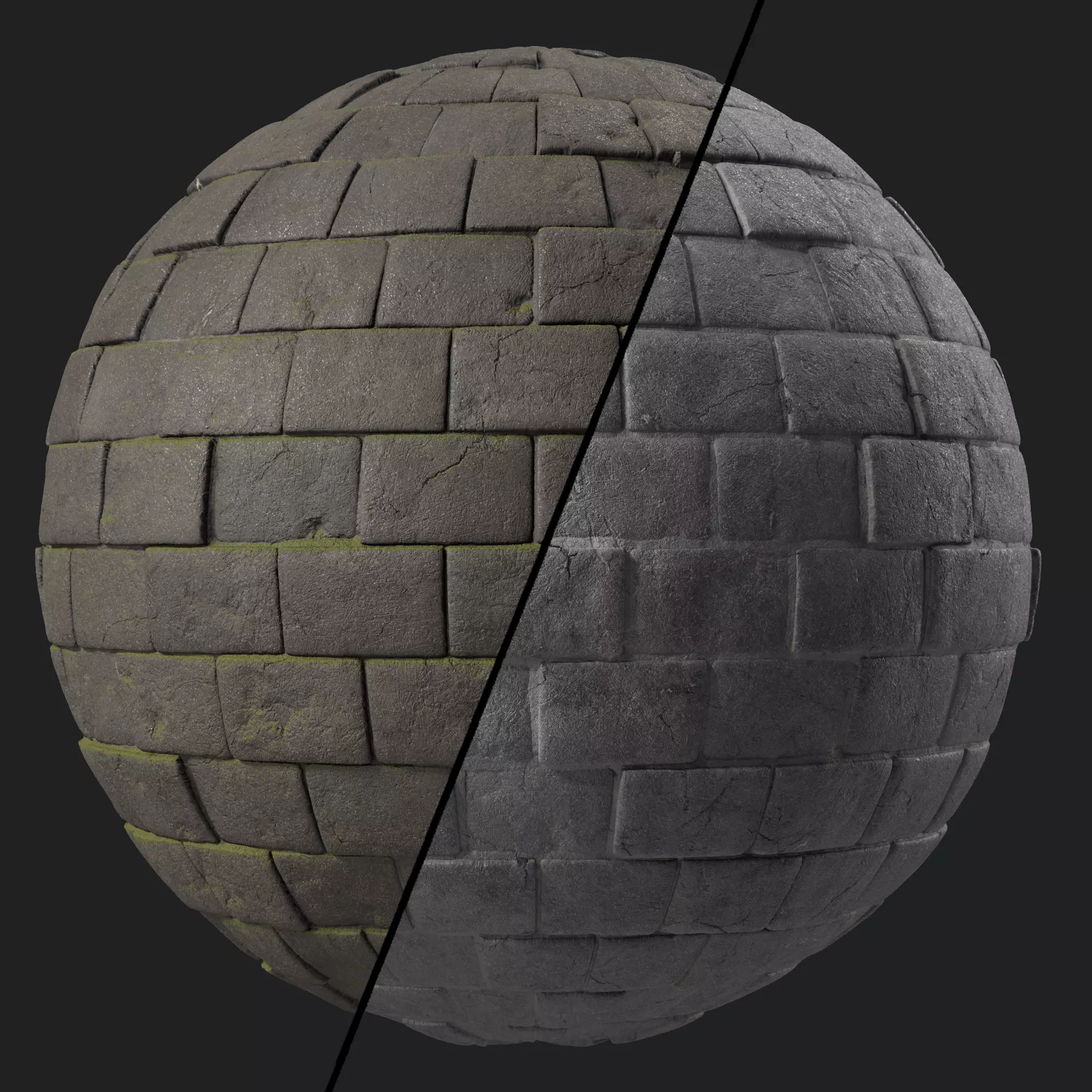 Stone Wall Materials 54- Stone By Moss Sbsar Pbr 4k Seamless Texture_0