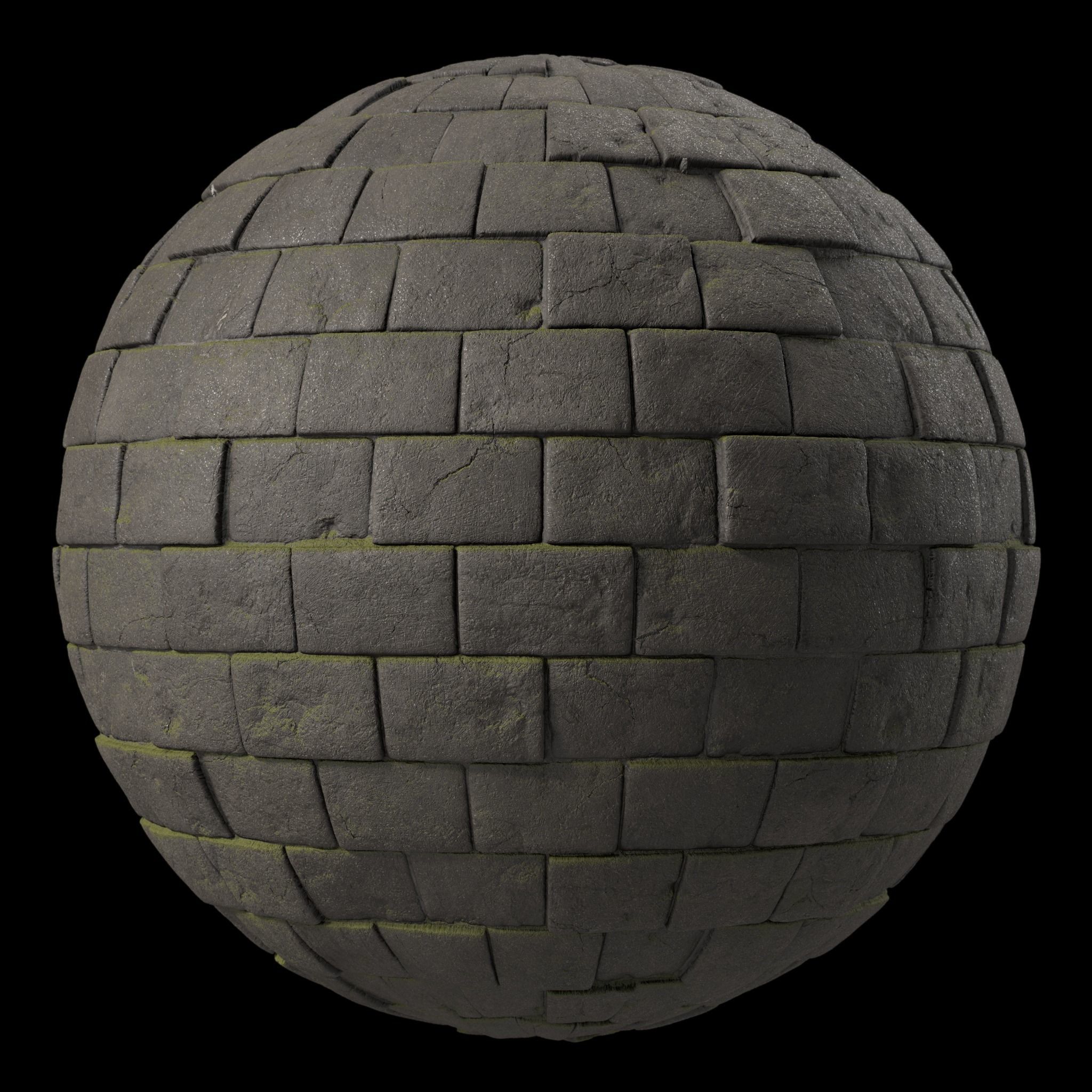 Stone Wall Materials 54- Stone By Moss Sbsar Pbr 4k Seamless Texture_4