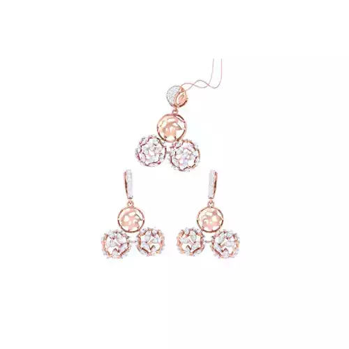 Earring Pendant Set 3dm STL OBJ FBX Renders Details