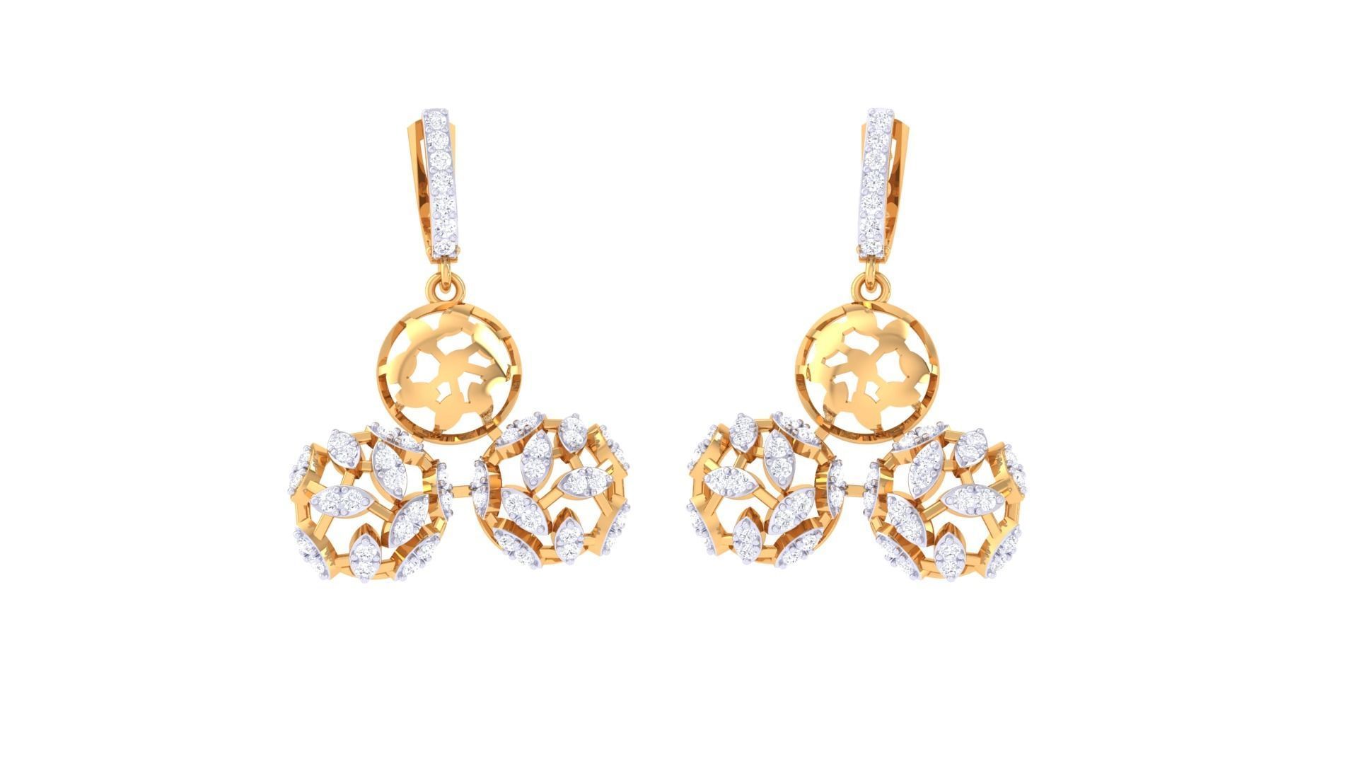 Earring Pendant Set 3dm STL OBJ FBX Renders Details 3D print model_5