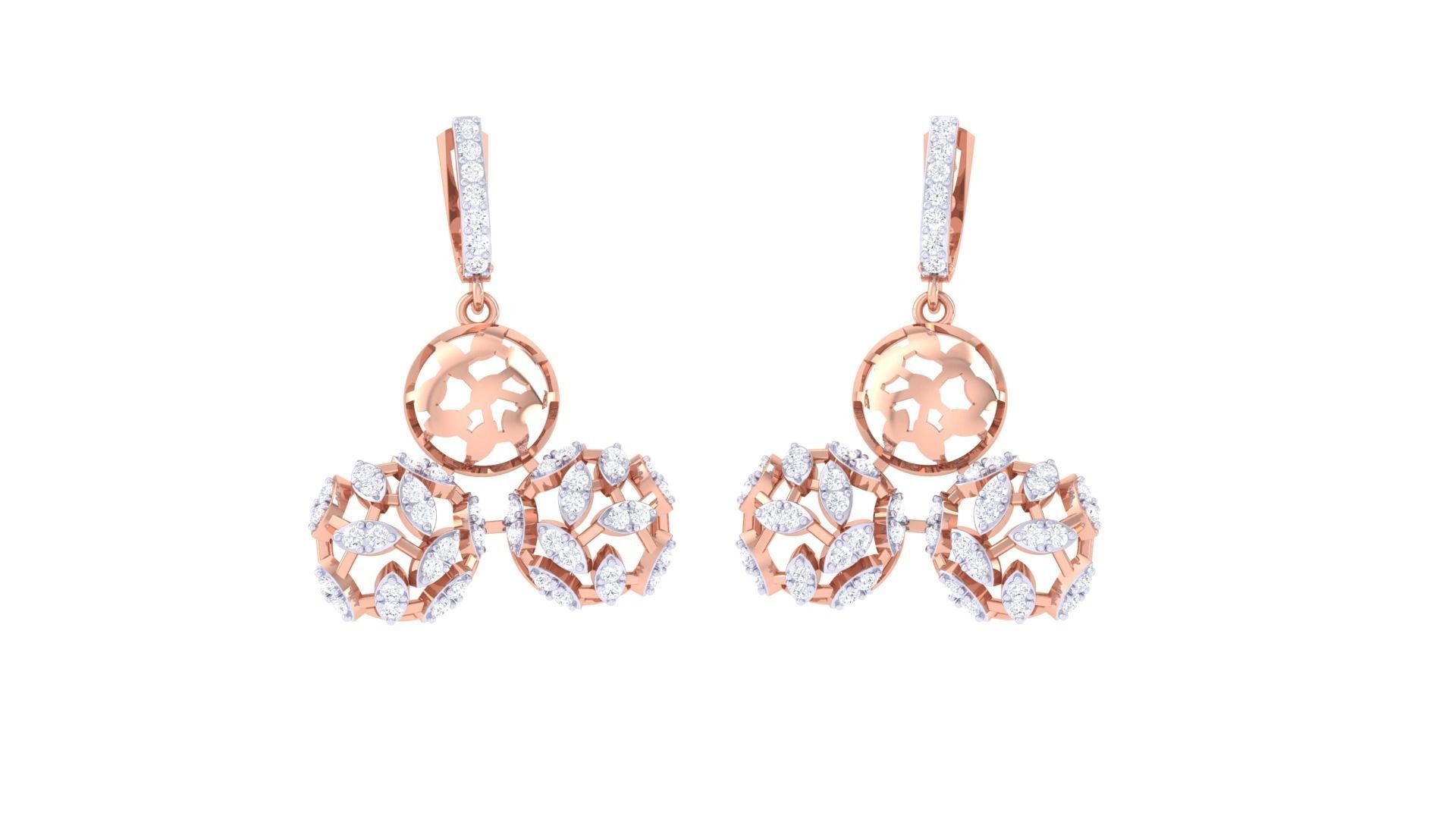 Earring Pendant Set 3dm STL OBJ FBX Renders Details 3D print model_3