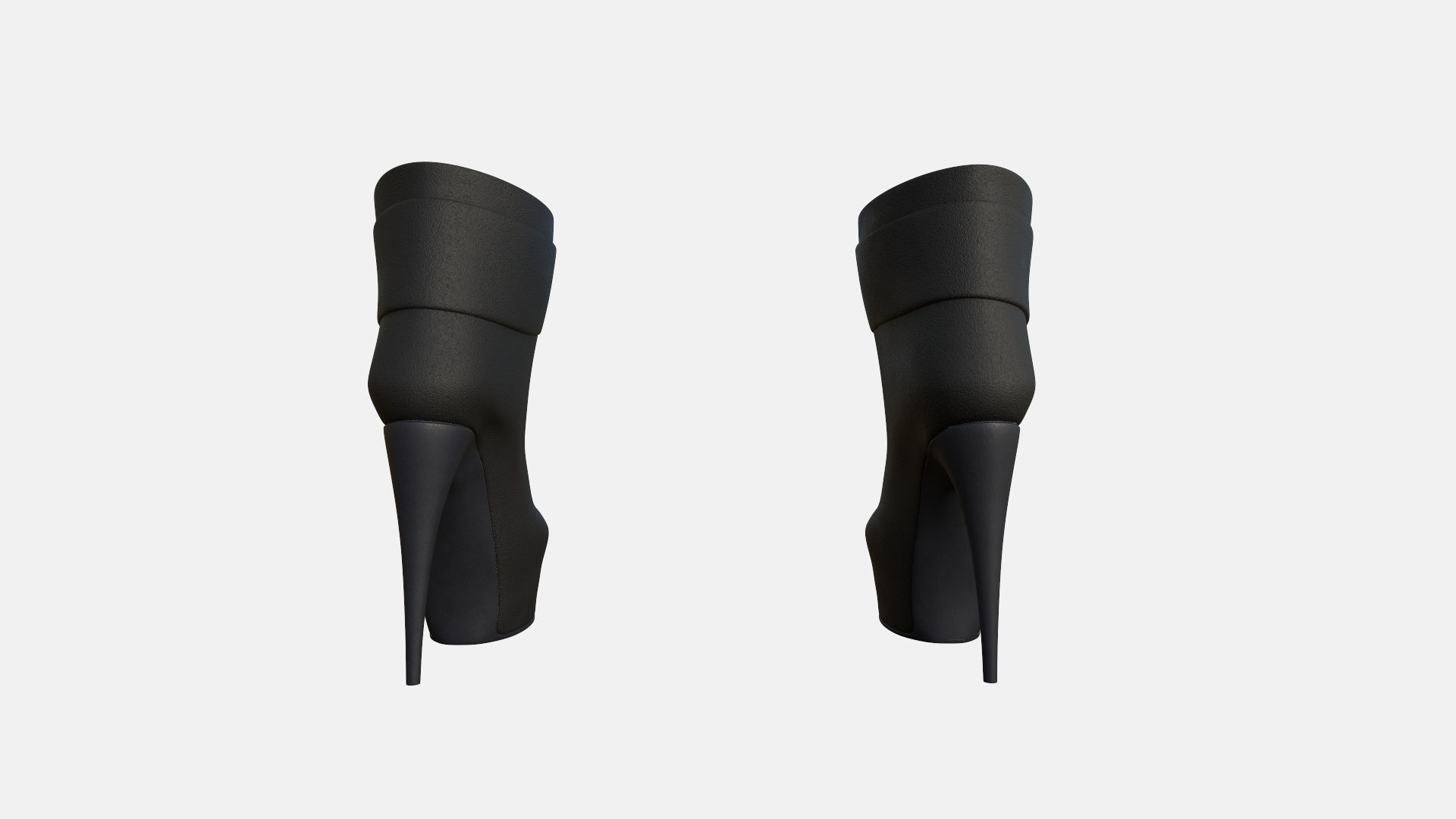 Female Ankle Boots Low-poly 3D model_4