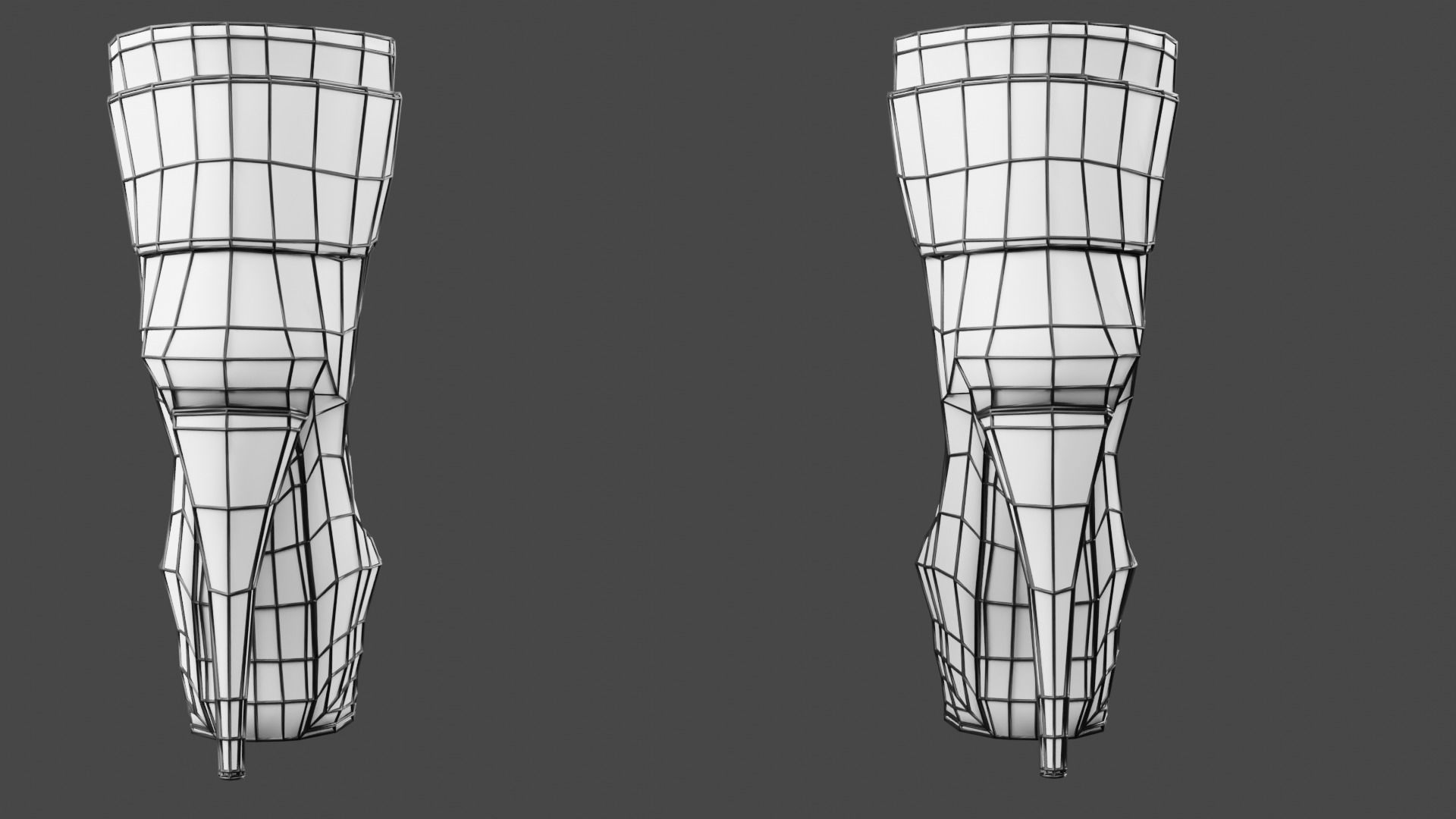 Female Ankle Boots Low-poly 3D model_12