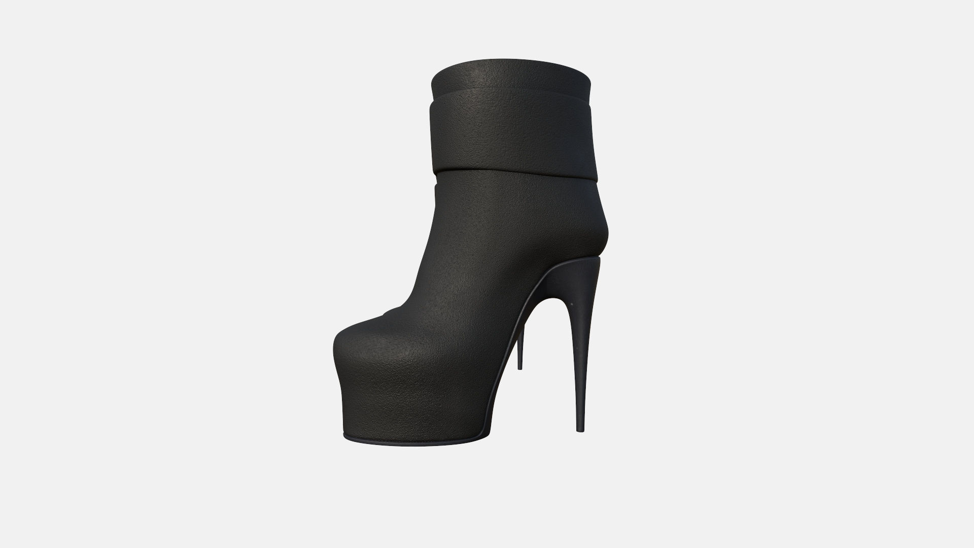 Female Ankle Boots Low-poly 3D model_2