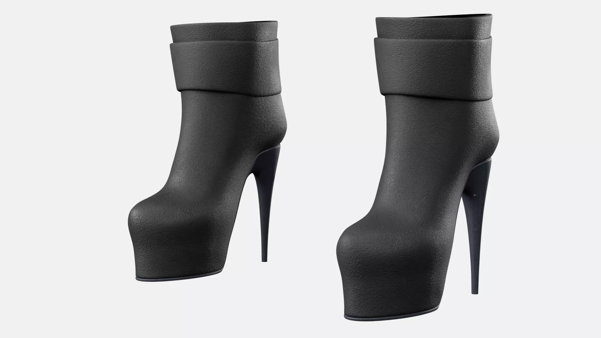 Female Ankle Boots Low-poly 3D model_0