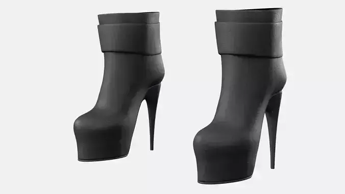 Female Ankle Boots Low-poly 3D model Female Ankle Boots Low-poly 3D model