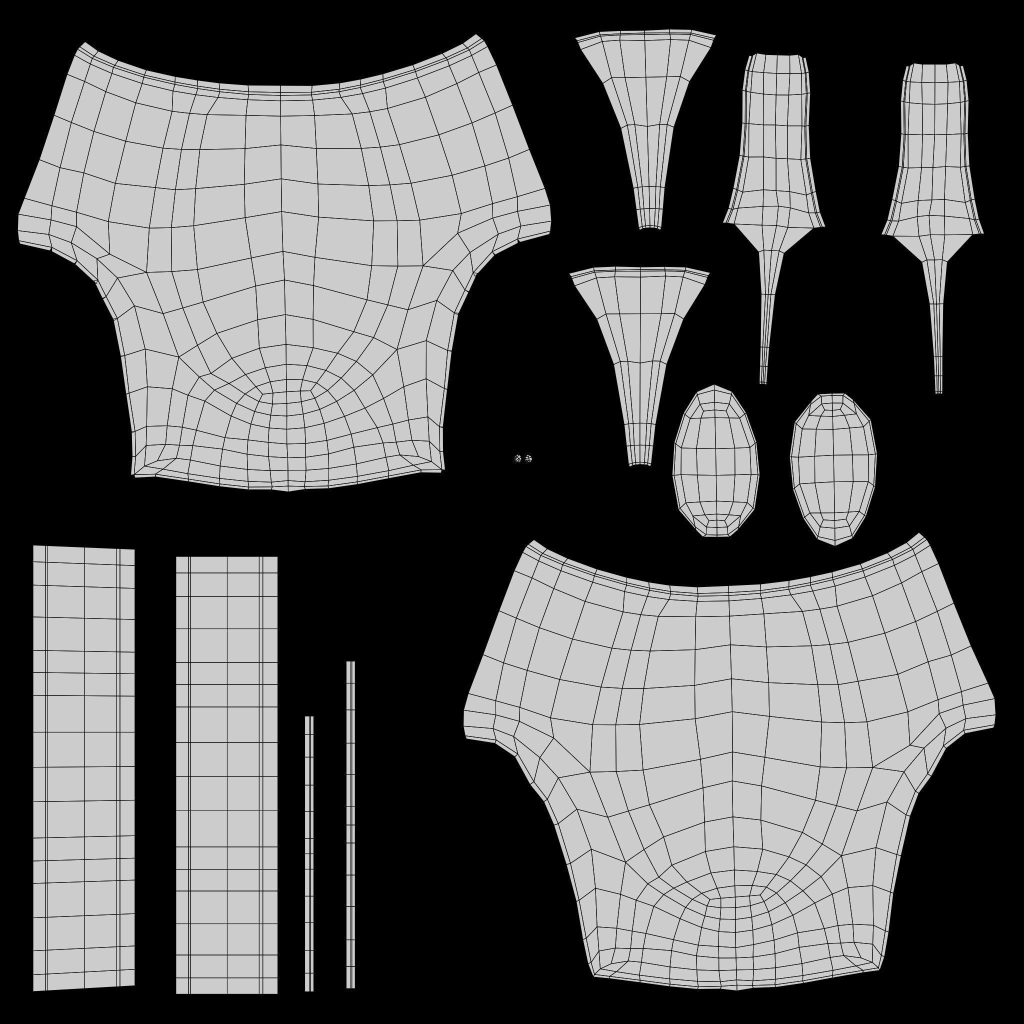 Female Ankle Boots Low-poly 3D model_10