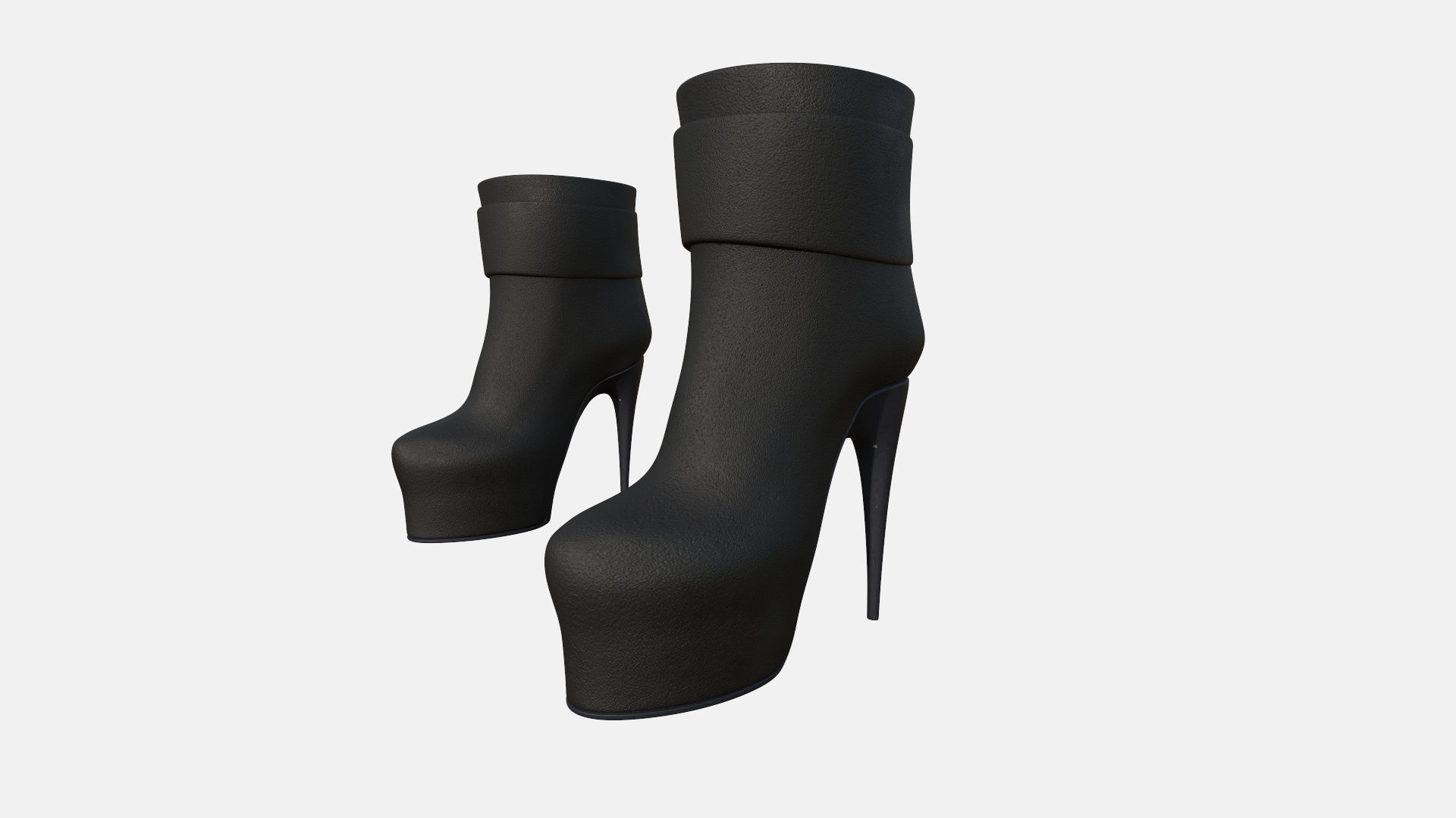 Female Ankle Boots Low-poly 3D model_1