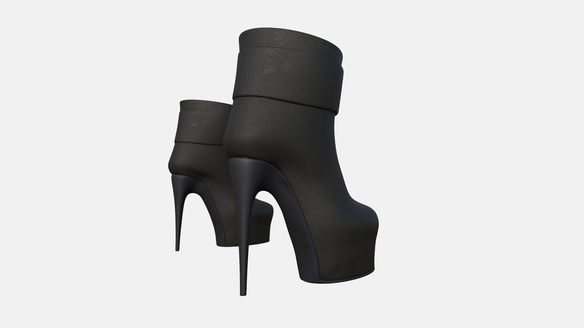 Female Ankle Boots Low-poly 3D model_9