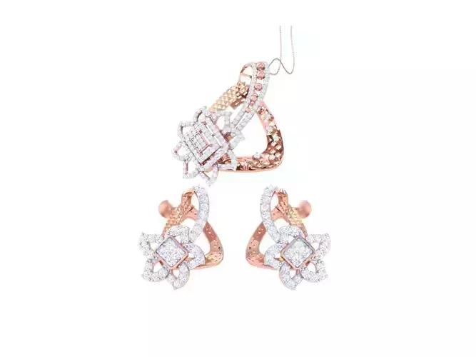 Earring Pendant Set 3dm STL OBJ FBX Renders Details
