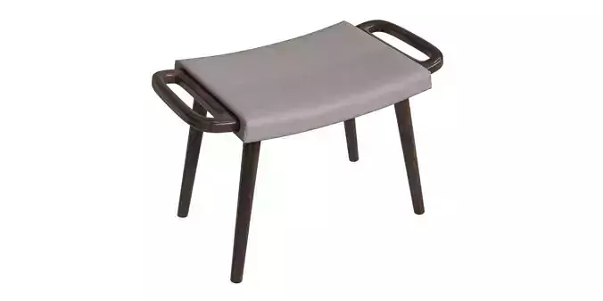 Classic Mid Century Sleek Cushioned Ottoman