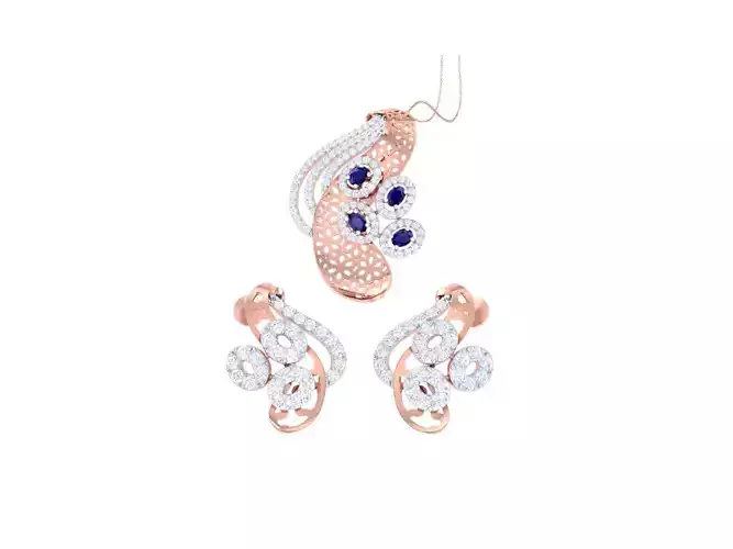 Earring Pendant Set 3dm STL OBJ FBX Renders Details