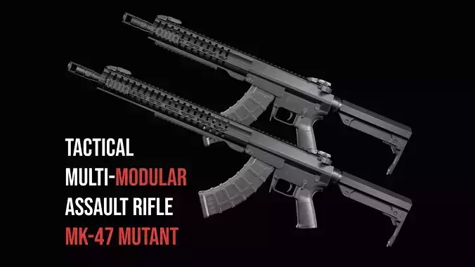 Modular assault rifle Mk47 mutant ar-15 modul  Low-poly 3D model