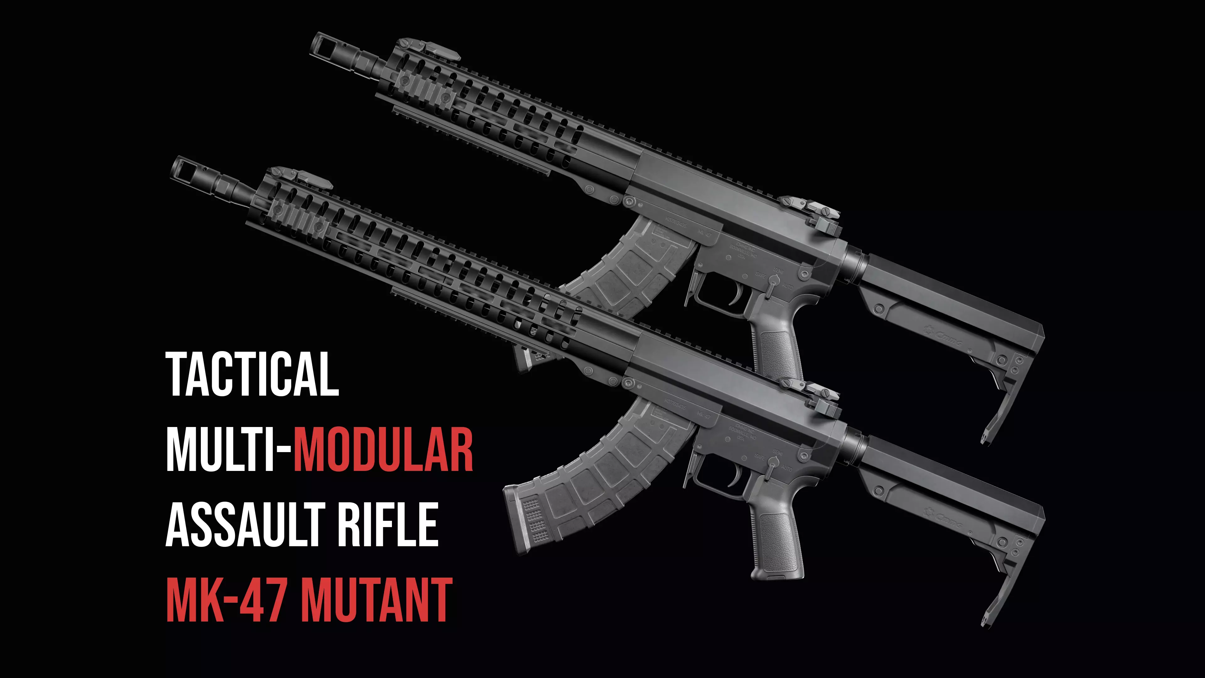 Modular assault rifle Mk47 mutant ar-15 modul  Low-poly 3D model_0