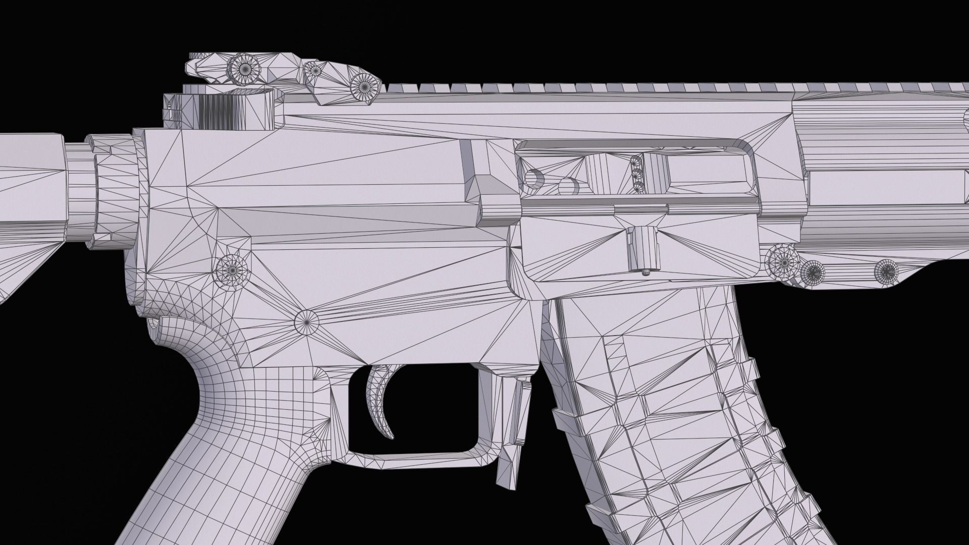 Modular assault rifle Mk47 mutant ar-15 modul  Low-poly 3D model_35