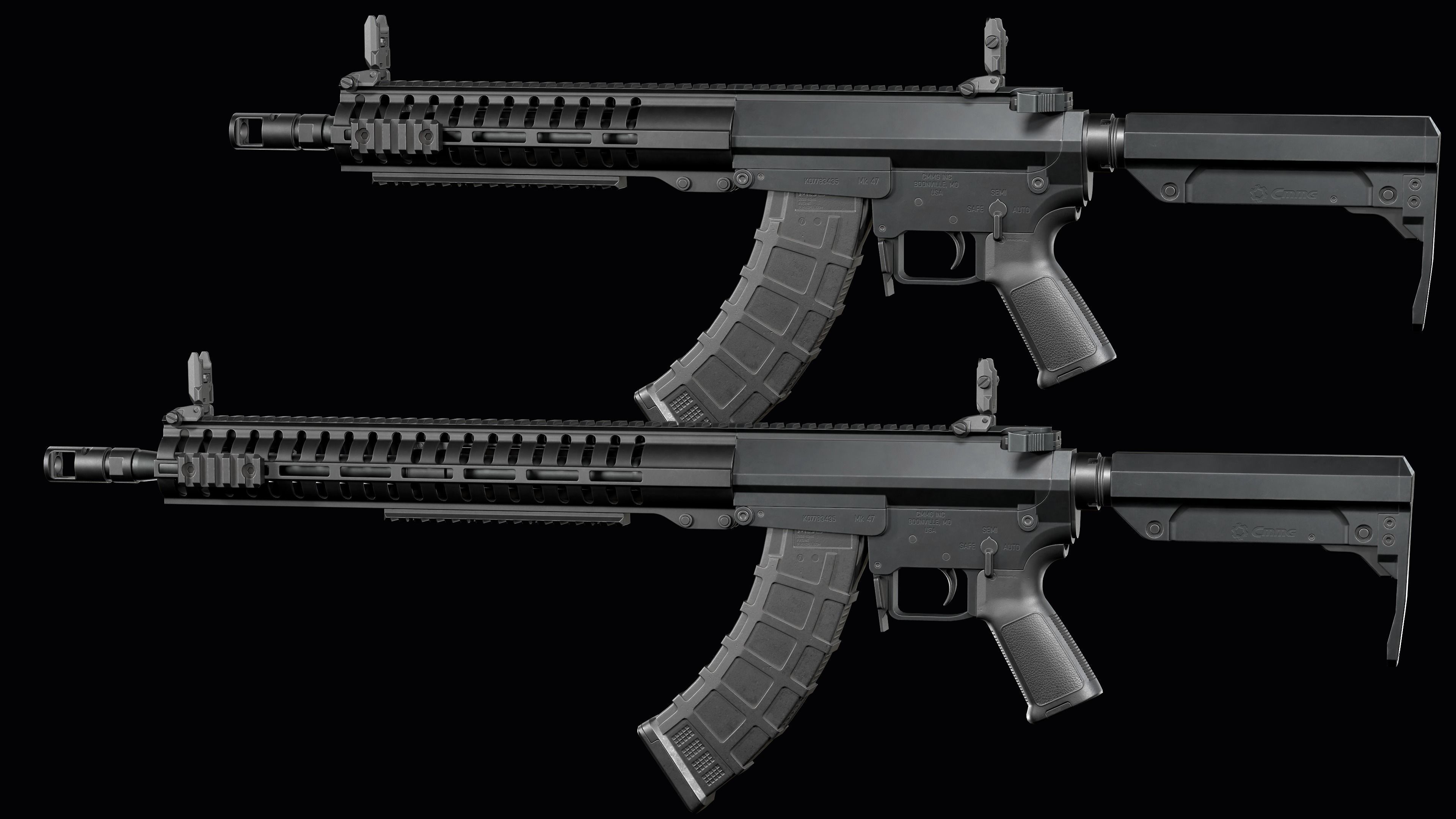 Modular assault rifle Mk47 mutant ar-15 modul  Low-poly 3D model_7